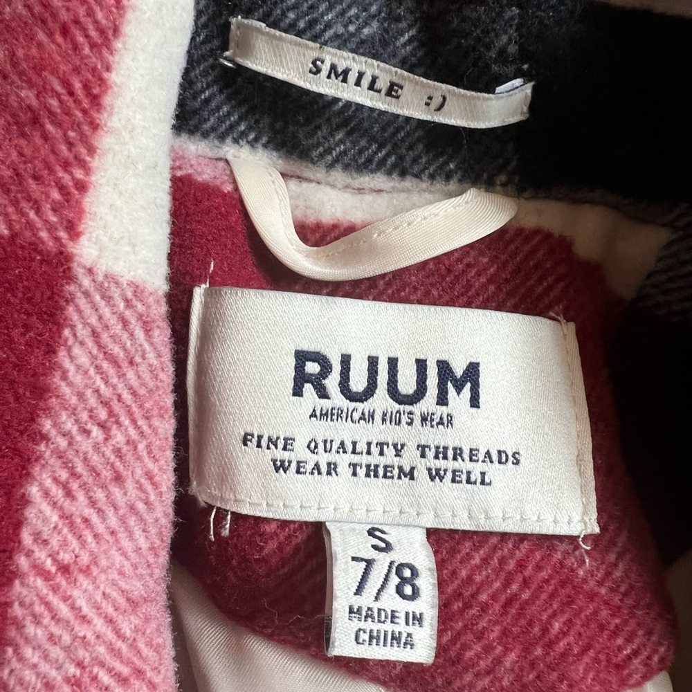 Ruum plaid jacket, quilted inside, excellent condition, size youth 7/8 - Picture 4 of 8
